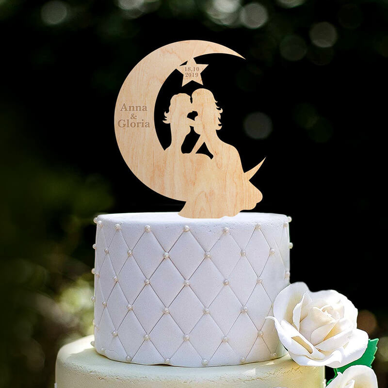 Moon Cake Topper With Lesbian Couple 2 - 40 Awesome Lesbian Wedding Cake Toppers That Will Make Your Wedding Cake Stand Out Moon Cake Topper With Lesbian Couple 2 - 40 Awesome Lesbian Wedding Cake Toppers That Will Make Your Wedding Cake Stand Out Gay Wedding Guide