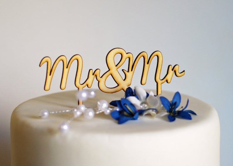 Mr & Mr Gay Wedding Cake Topper
