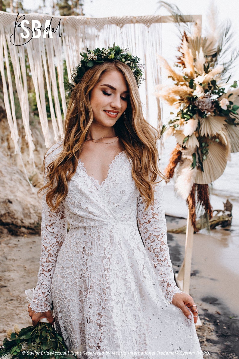 The Lace Beach Bohemian Lesbian Wedding Dress Front 2 - 30 Chic Lesbian Wedding Dresses That Make Your Bridal Look Authentic The Lace Beach Bohemian Lesbian Wedding Dress Front 2 - 30 Chic Lesbian Wedding Dresses That Make Your Bridal Look Authentic Gay Wedding Guide
