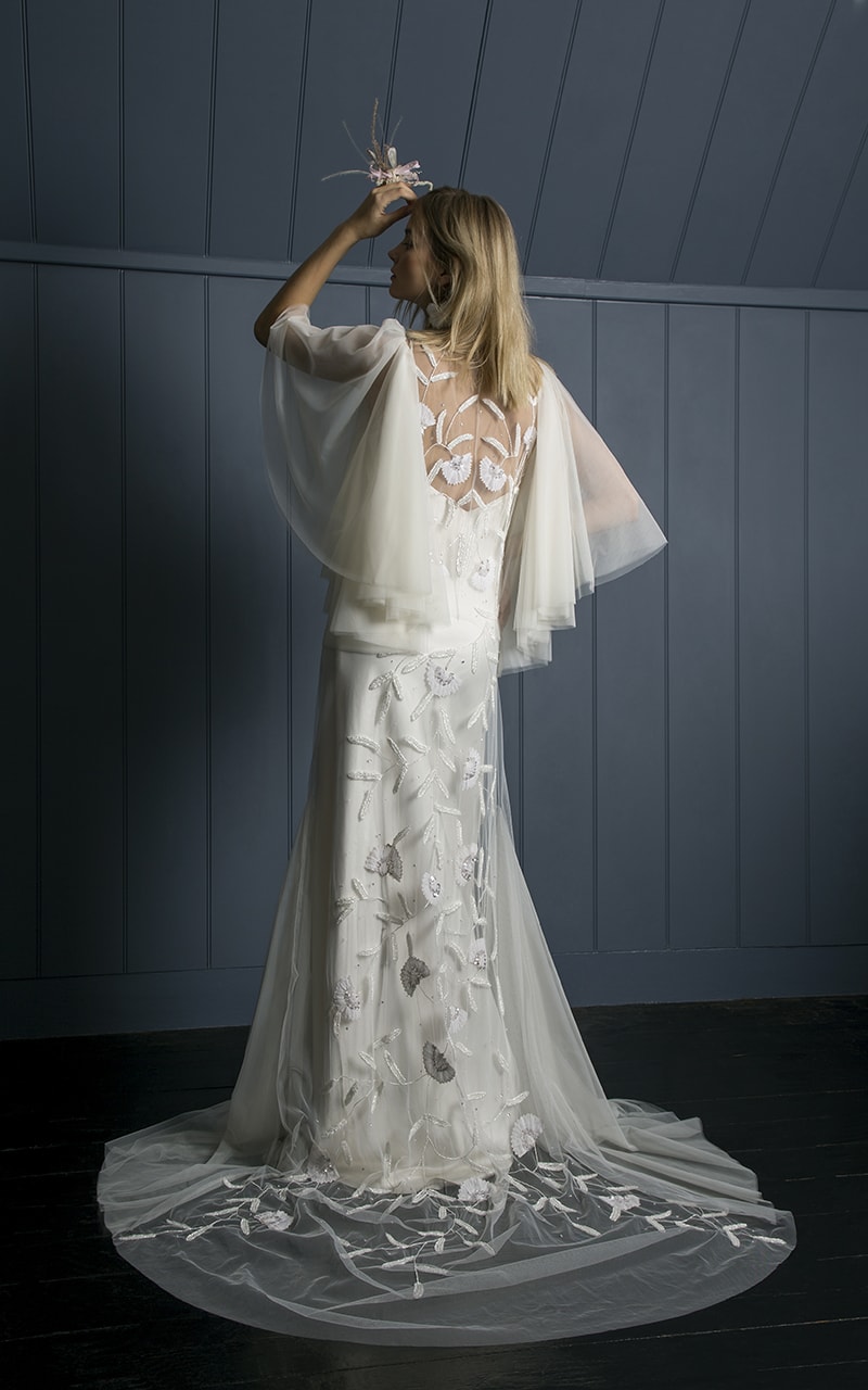 Tulip Wedding Dress Iris Slip Back 2 - Heavenly Same-Sex Autumn Wedding Ideas From The Uk'S Top 10 Lgbtq+ Wedding Suppliers Gay Wedding Guide