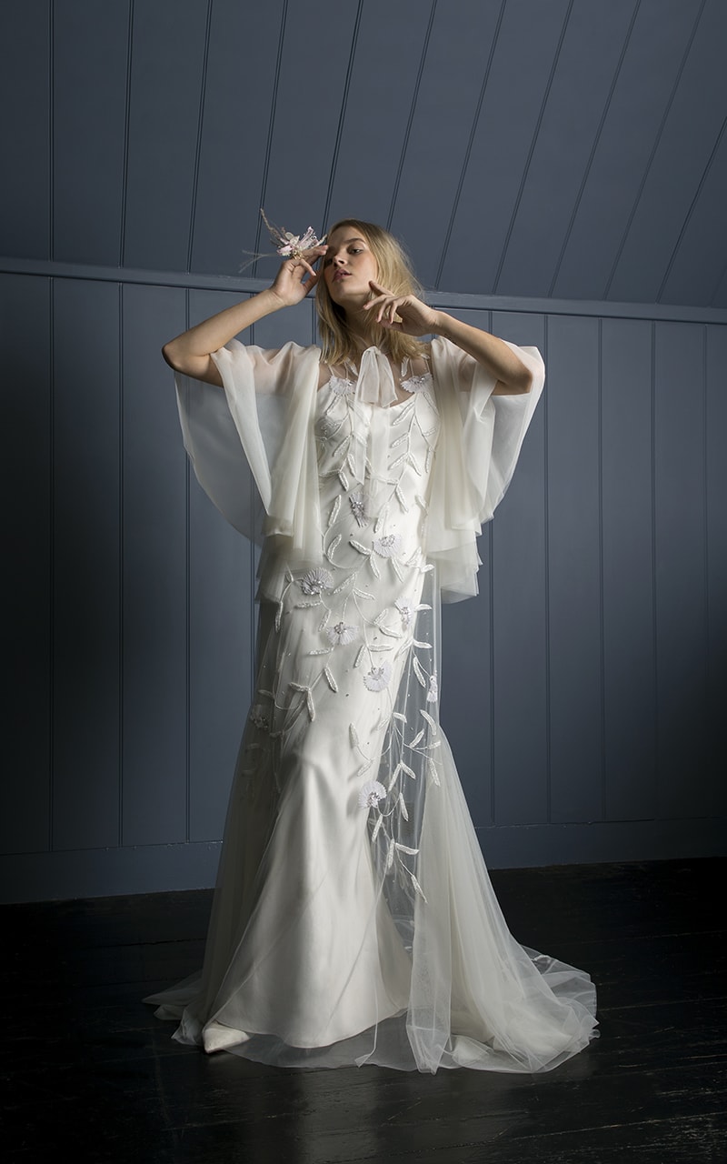Tulip Wedding Dress Iris Slip Front 2 - Heavenly Same-Sex Autumn Wedding Ideas From The Uk'S Top 10 Lgbtq+ Wedding Suppliers Gay Wedding Guide
