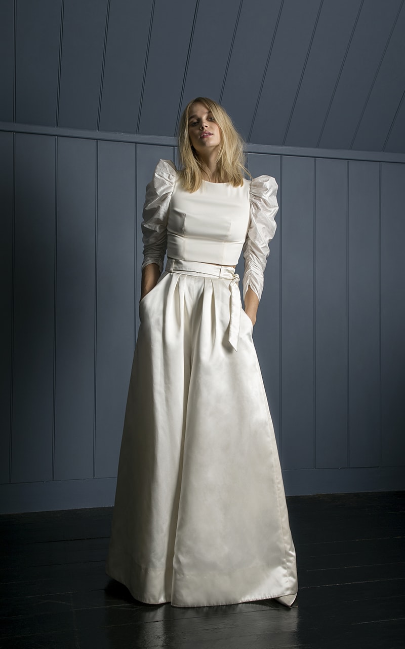 Walnut Top Marlene Trouser Front 2 - Heavenly Same-Sex Autumn Wedding Ideas From The Uk'S Top 10 Lgbtq+ Wedding Suppliers Gay Wedding Guide