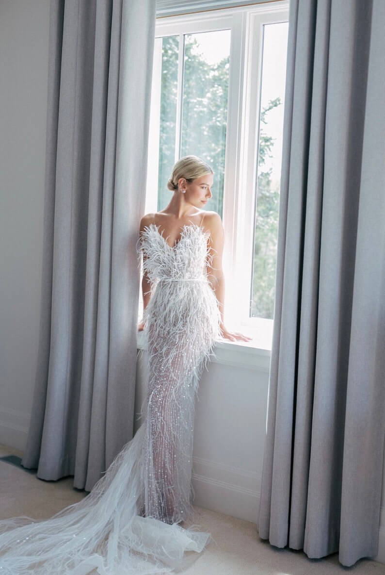 The Feather Effect 01 - 30 Chic Lesbian Wedding Dresses That Make Your Bridal Look Authentic The Feather Effect 01 - 30 Chic Lesbian Wedding Dresses That Make Your Bridal Look Authentic Gay Wedding Guide