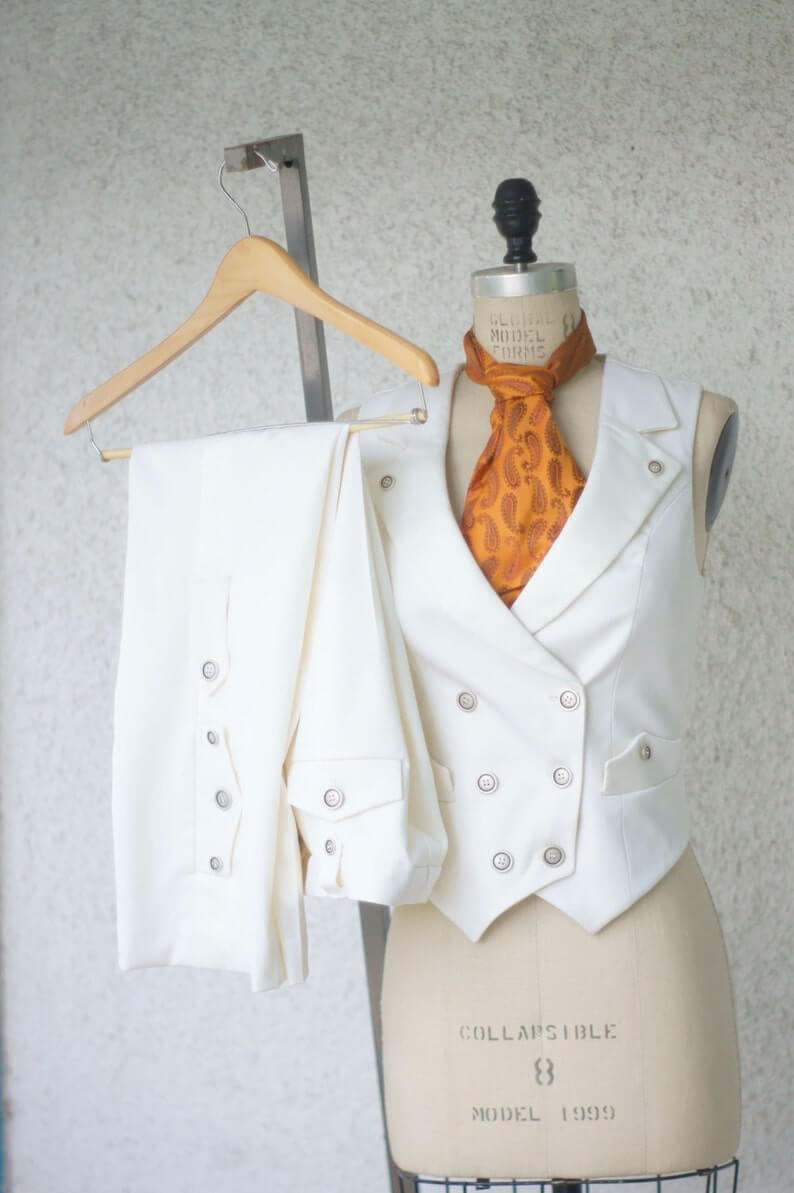 A Womens Steampunk Vest Tuxedo 1 Lesbian Wedding Suit - 30 Amazing Lesbian Wedding Suits To Look Stunning On Your Big Day A Womens Steampunk Vest Tuxedo 1 Lesbian Wedding Suit - 30 Amazing Lesbian Wedding Suits To Look Stunning On Your Big Day Gay Wedding Guide