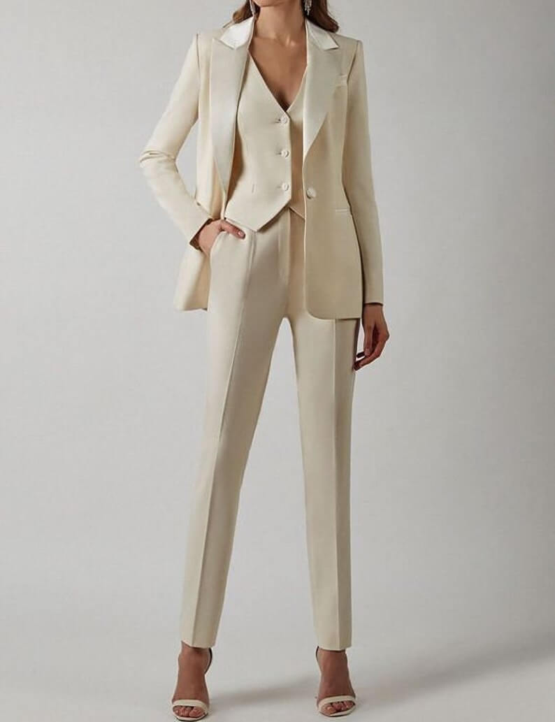 Custom 3 Piece Single Breasted Premium Cream Cotton Formal Wedding Set 2 Lesbian Wedding Suit - 30 Amazing Lesbian Wedding Suits To Look Stunning On Your Big Day Custom 3 Piece Single Breasted Premium Cream Cotton Formal Wedding Set 2 Lesbian Wedding Suit - 30 Amazing Lesbian Wedding Suits To Look Stunning On Your Big Day Gay Wedding Guide