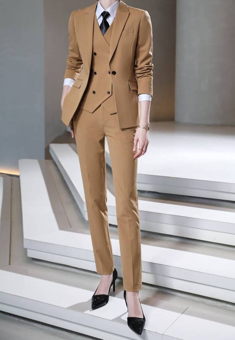 Khaki 3 Piece Plain Suits With Blazer Waistcoat And Pants 1 2 Lesbian Wedding Suit - 30 Amazing Lesbian Wedding Suits To Look Stunning On Your Big Day Khaki 3 Piece Plain Suits With Blazer Waistcoat And Pants 1 2 Lesbian Wedding Suit - 30 Amazing Lesbian Wedding Suits To Look Stunning On Your Big Day Gay Wedding Guide