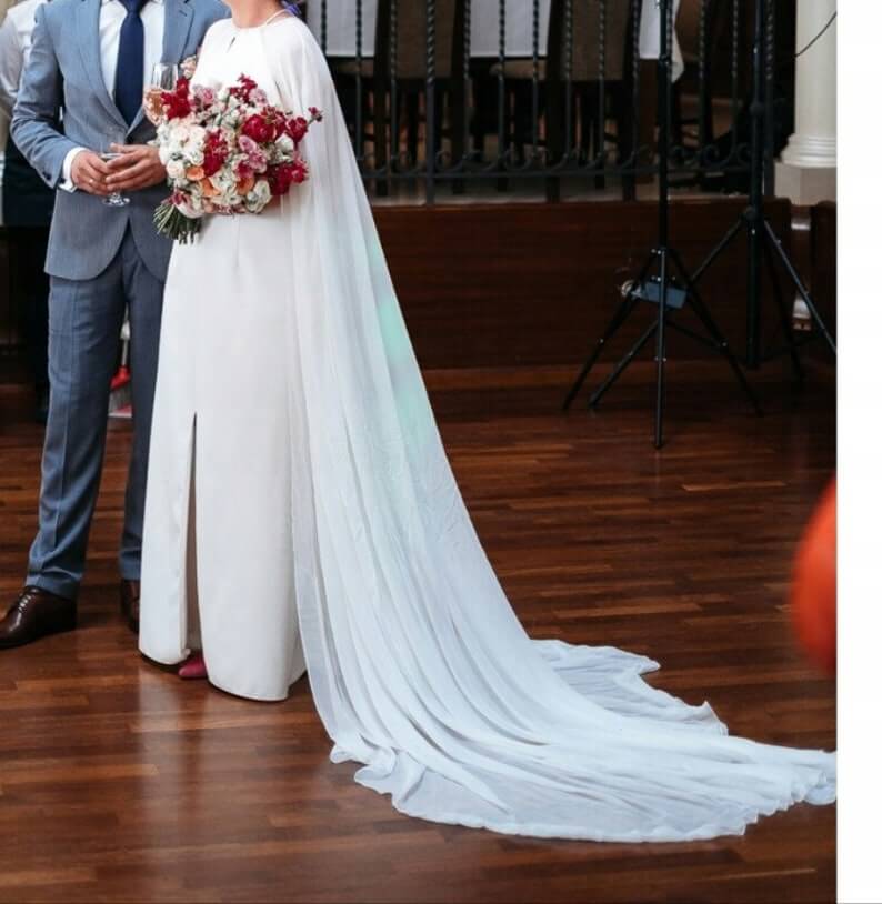 The Embellished Cape Look 2 Lesbian Wedding Dress - 30 Chic Lesbian Wedding Dresses That Make Your Bridal Look Authentic The Embellished Cape Look 2 Lesbian Wedding Dress - 30 Chic Lesbian Wedding Dresses That Make Your Bridal Look Authentic Gay Wedding Guide