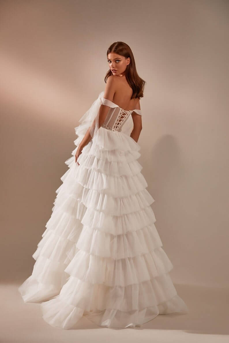 The Ruffled Tiered Dress 2 Lesbian Wedding Dress - 30 Chic Lesbian Wedding Dresses That Make Your Bridal Look Authentic The Ruffled Tiered Dress 2 Lesbian Wedding Dress - 30 Chic Lesbian Wedding Dresses That Make Your Bridal Look Authentic Gay Wedding Guide