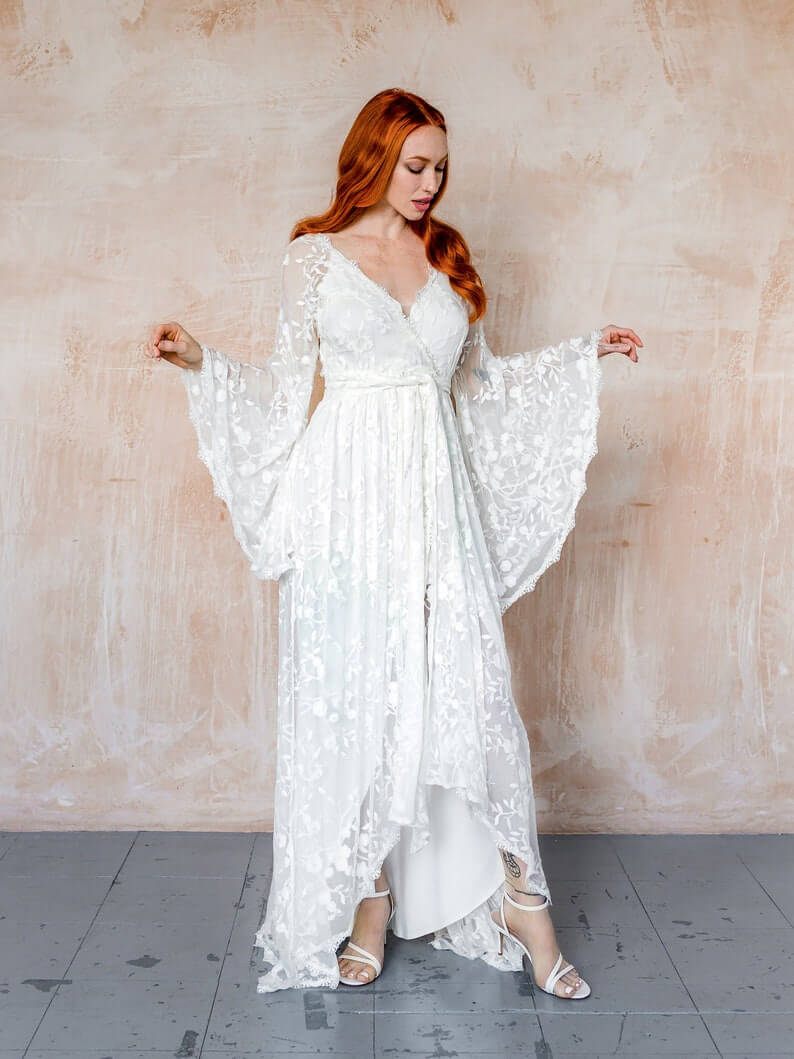 The Wrap Kimono Sleeve 1 Lesbian Wedding Dress - 30 Chic Lesbian Wedding Dresses That Make Your Bridal Look Authentic The Wrap Kimono Sleeve 1 Lesbian Wedding Dress - 30 Chic Lesbian Wedding Dresses That Make Your Bridal Look Authentic Gay Wedding Guide