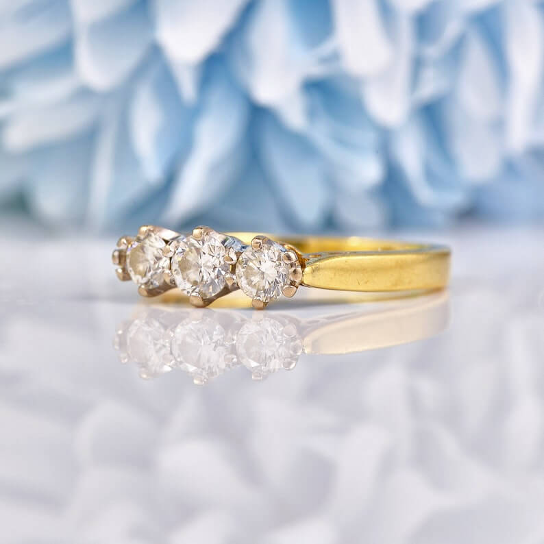 Three Diamonds Claw Set Yellow Gold 2 Lesbian Engagement Rings - 20 Most Incredible Lesbian Engagement Rings For Bounding Two Soul Mates Three Diamonds Claw Set Yellow Gold 2 Lesbian Engagement Rings - 20 Most Incredible Lesbian Engagement Rings For Bounding Two Soul Mates Gay Wedding Guide