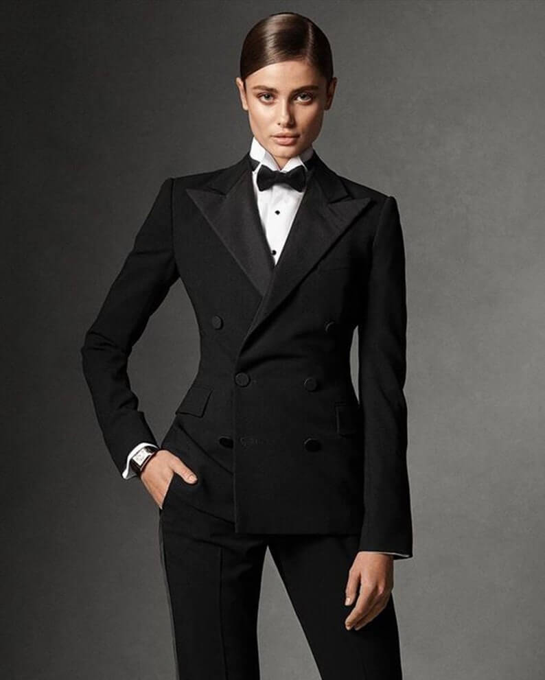 Womens Cotton 2 Piece Double Breasted Black Tux 1 1 Lesbian Wedding Suit - 30 Amazing Lesbian Wedding Suits To Look Stunning On Your Big Day Womens Cotton 2 Piece Double Breasted Black Tux 1 1 Lesbian Wedding Suit - 30 Amazing Lesbian Wedding Suits To Look Stunning On Your Big Day Gay Wedding Guide