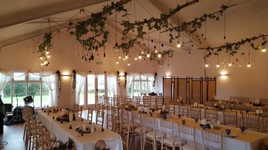 Long Tables At Wedding Breakfast