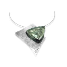 Bespoke Jewellery Statement Pendant Dendritic Quartz Silver 229X229