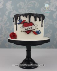 Old School Love Tattoo Cake 184X230
