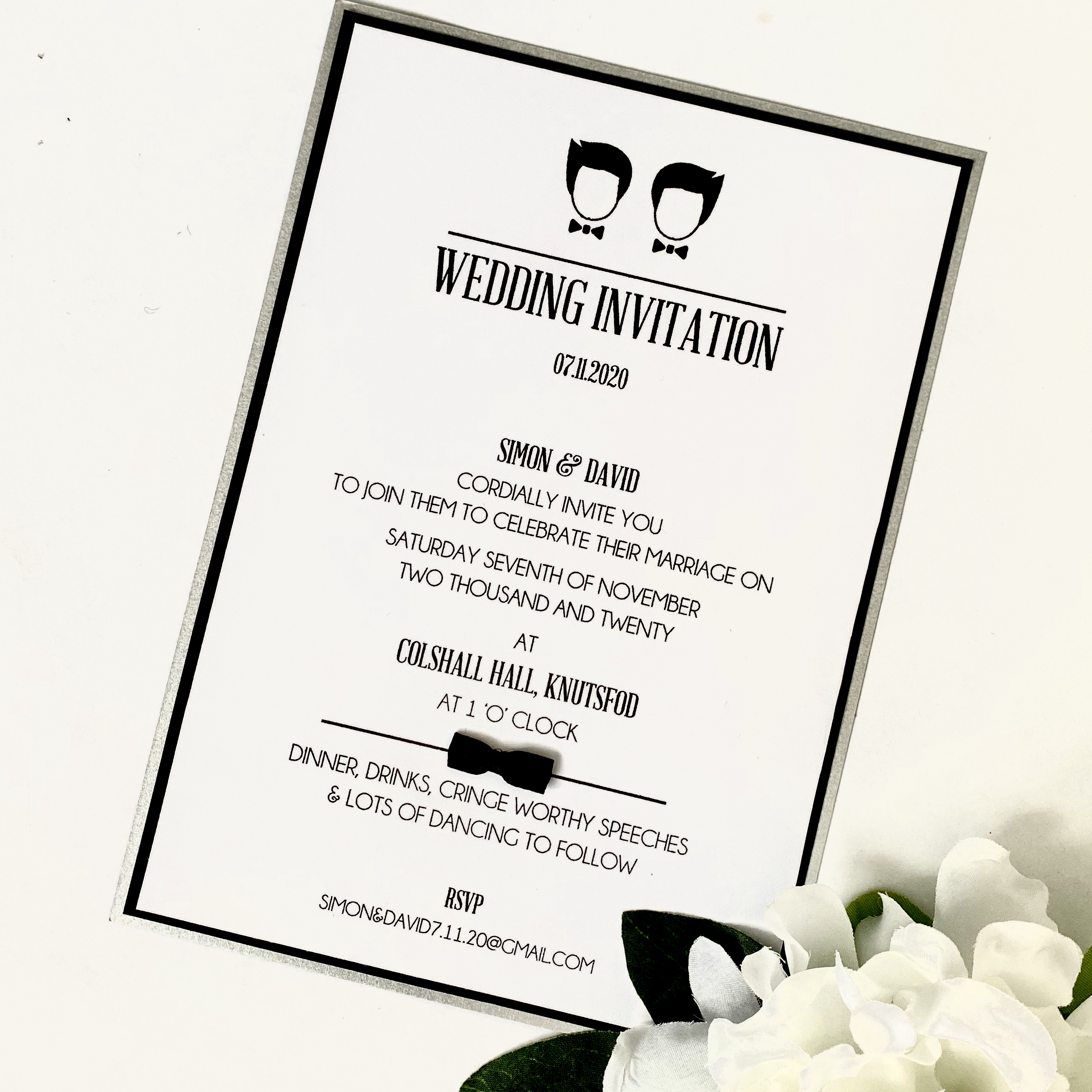 Same Sex Invitation Classic Flat Card Design