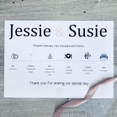 Welcome Board With Timeline Of Events. Same Sex Weddings 230X230