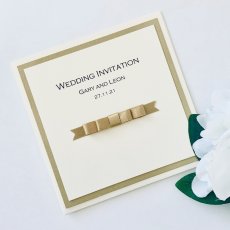 Classic Ivory And Gold Pocketcard Invitatoon With Dior Bow 230X230