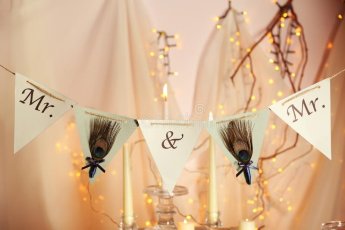 Decorations Gay Wedding Blurred Background Decorations Gay Wedding 115948737 345X230