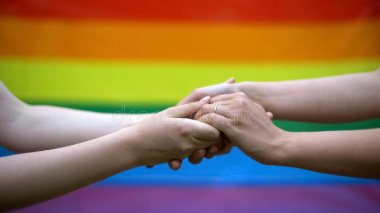 Gay Wedding Rainbow Flag Background Same Sex Marriage Minority Rights Gay Wedding Rainbow Flag Background Same Sex Marriage 129618205 380X213