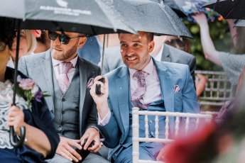 Marquee Wedding Outdoor Ceremony With Umbrellas 001 345X230