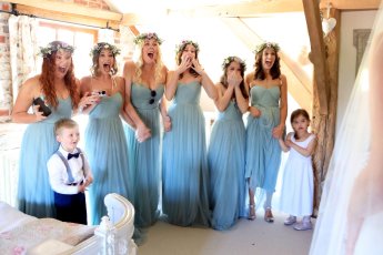 Sussex Wedding Photography Candid Upwaltham Barns Bridesmaids001 345X230