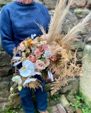 Pampas Grass And Orchid Bouquet 184X229