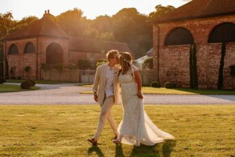 Newlyweds Natural Light Wedding Photo Sunset 344X230