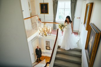11 A Suzanne Neville Bridal Gown With A Green Rabbit Flower Bouquet At Pentillie Castle Wedding Venue 345X230