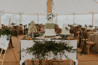 Green White Wedding Cakes 345X230