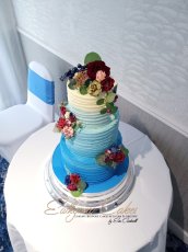 Textured Blue Ombre Butter Cream Cake 172X230