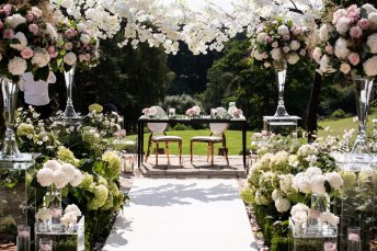 Delamere Manor Wedding Terrace Outdoor Ceremony Close Up Caroline White Dale Alexander Events 344X229