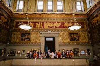 Bridal Party In Entrance Hall